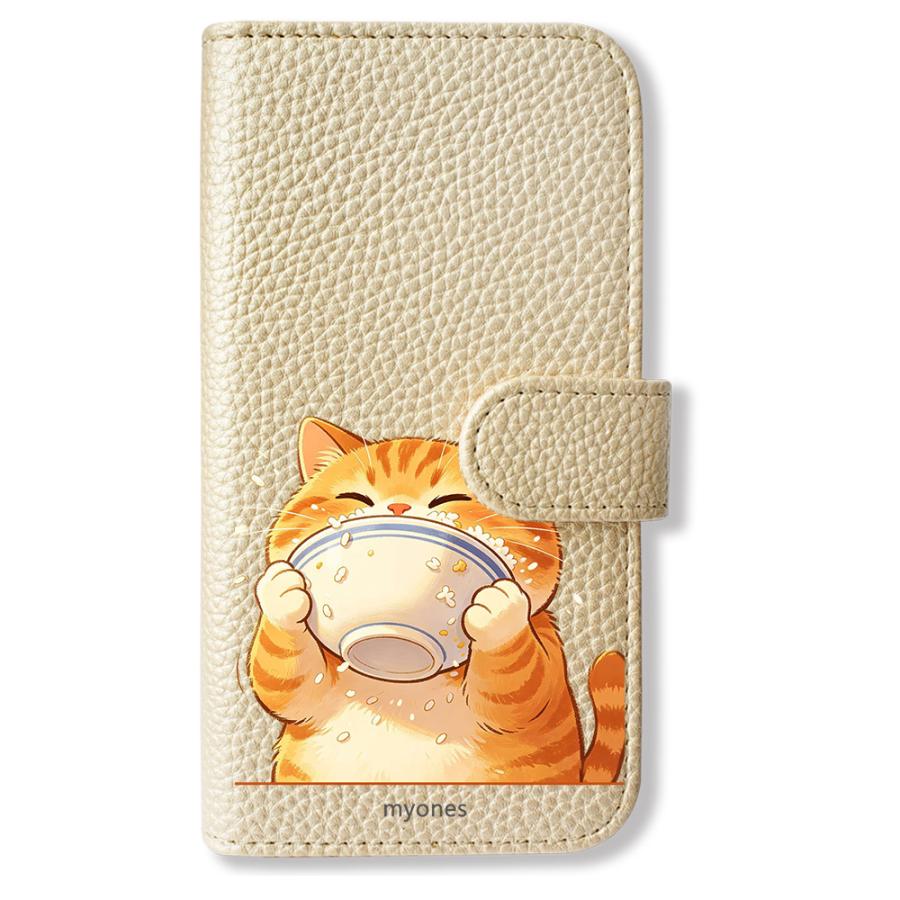 Google pixel9a 手帳型(シャンパンx食いしん坊にゃんこ) 猫 茶トラ