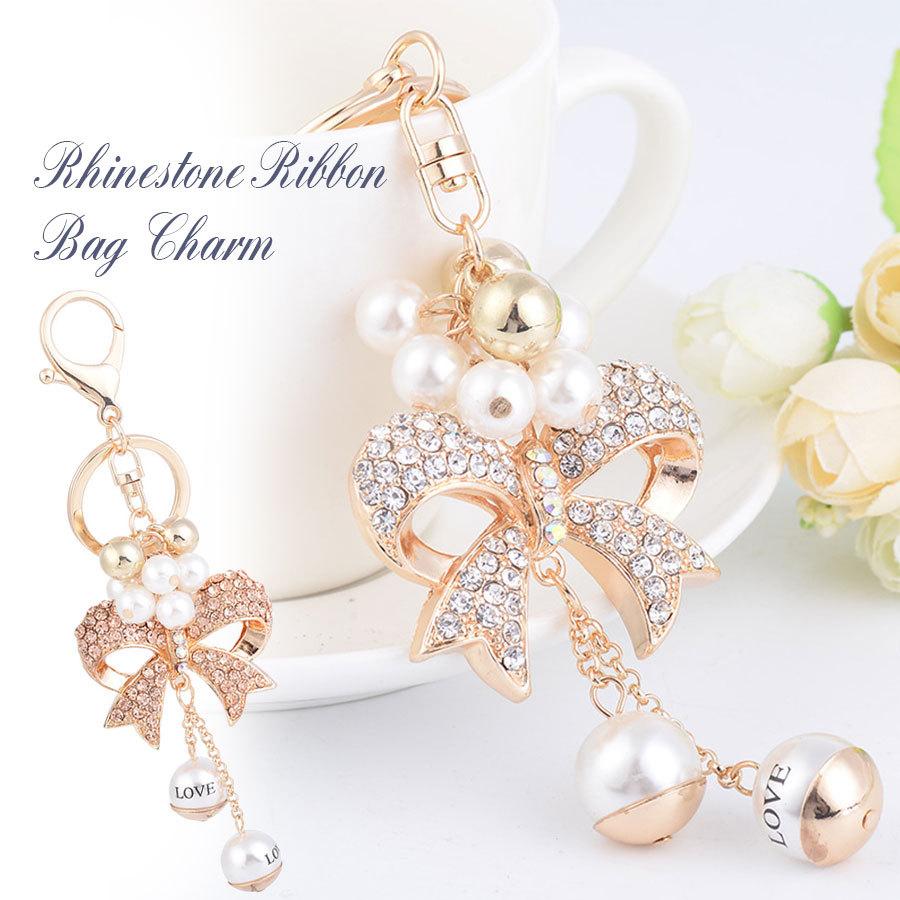 バッグチャーム 大人 かわいい チャーム キーホルダー キーリング きらきら ラインストーン リボン チェーン デコ パール レディース おしゃれ 韓国 紛失防止 Bagcharm53 エスエスリンク 通販 Yahoo ショッピング