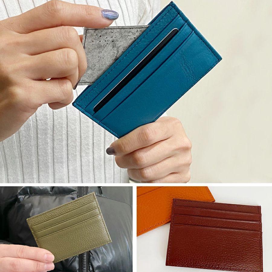 本革 カードケース カード入れ 名刺入れ カラフルな牛革製 : エスエス