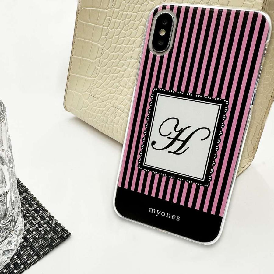 Xperia 5 II SO-52A SOG02 エクスペリア5ii ケース カバー myones クリアケース スマホケース ボーダー ストライプ イニシャル アルファベット |  | 01
