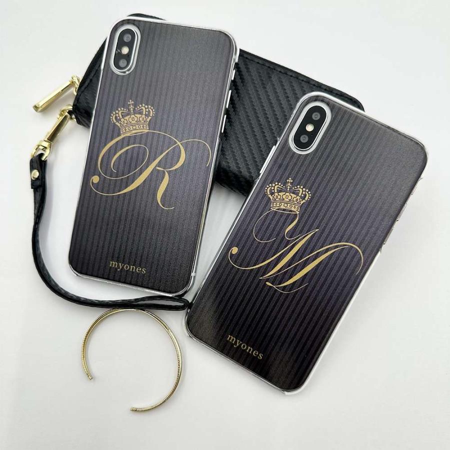 OPPO Reno 7A オッポ リノ7A レノ7A ケース カバー myones クリアケース スマホケース クラウン ボーダー ストライプ イニシャル アルファベット |  | 01