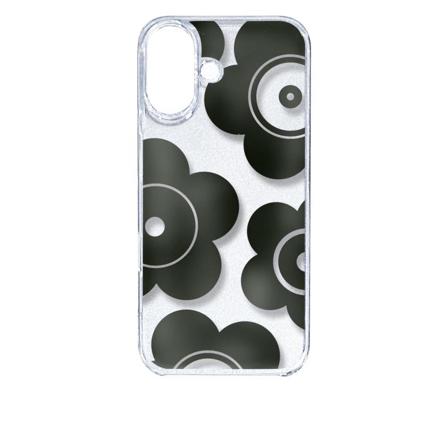 marimekko iPhone16ケース iPhone16 アイフォン16 クリア ハードケース t026-ブラック 花柄