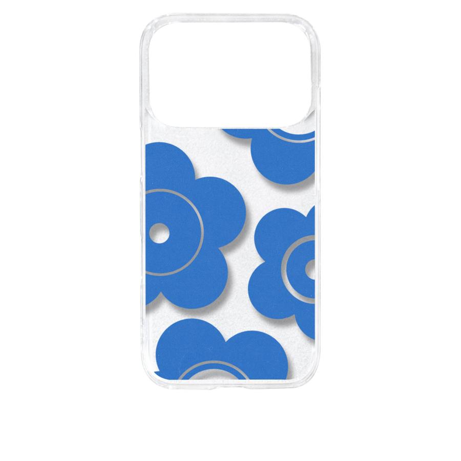 iPhone 17 Pro アイフォン17プロ クリア ハードケース t026-ブルー 花