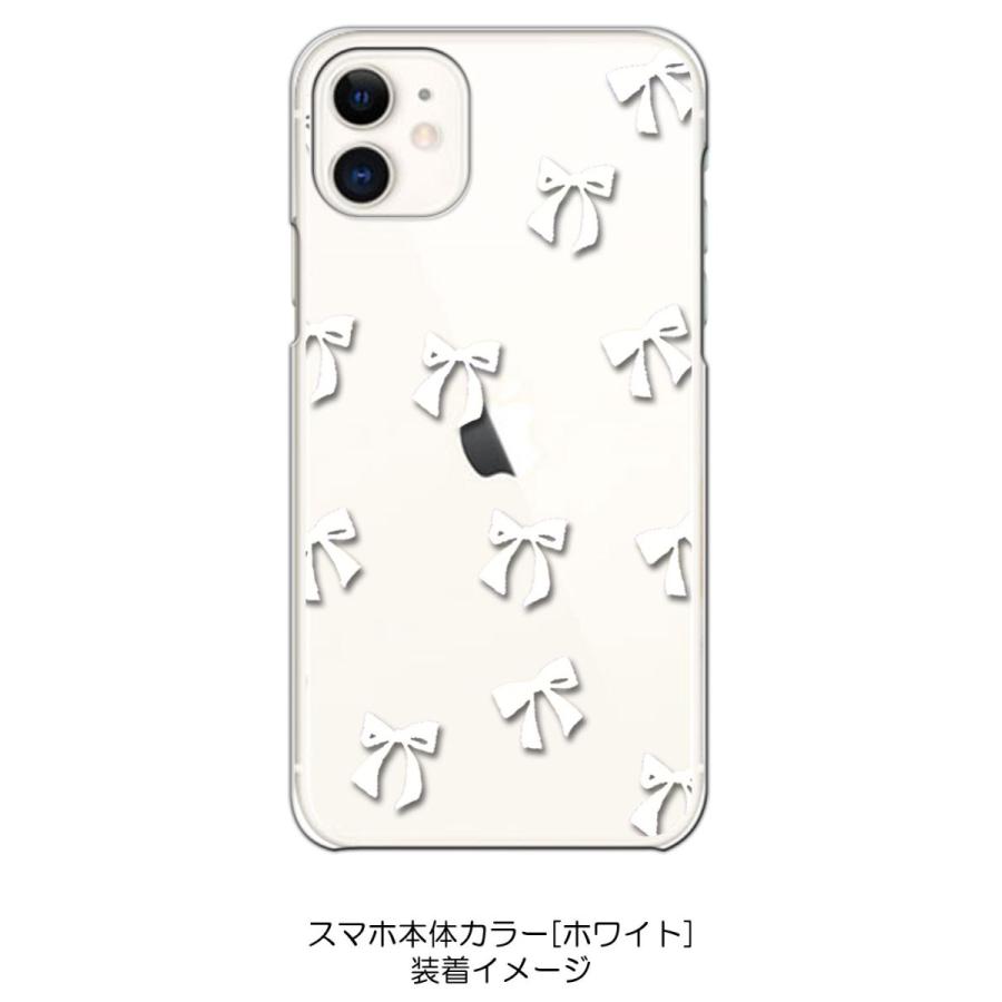 iPhone11 クリア ハードケース リボン(ホワイト) スマホ ケース