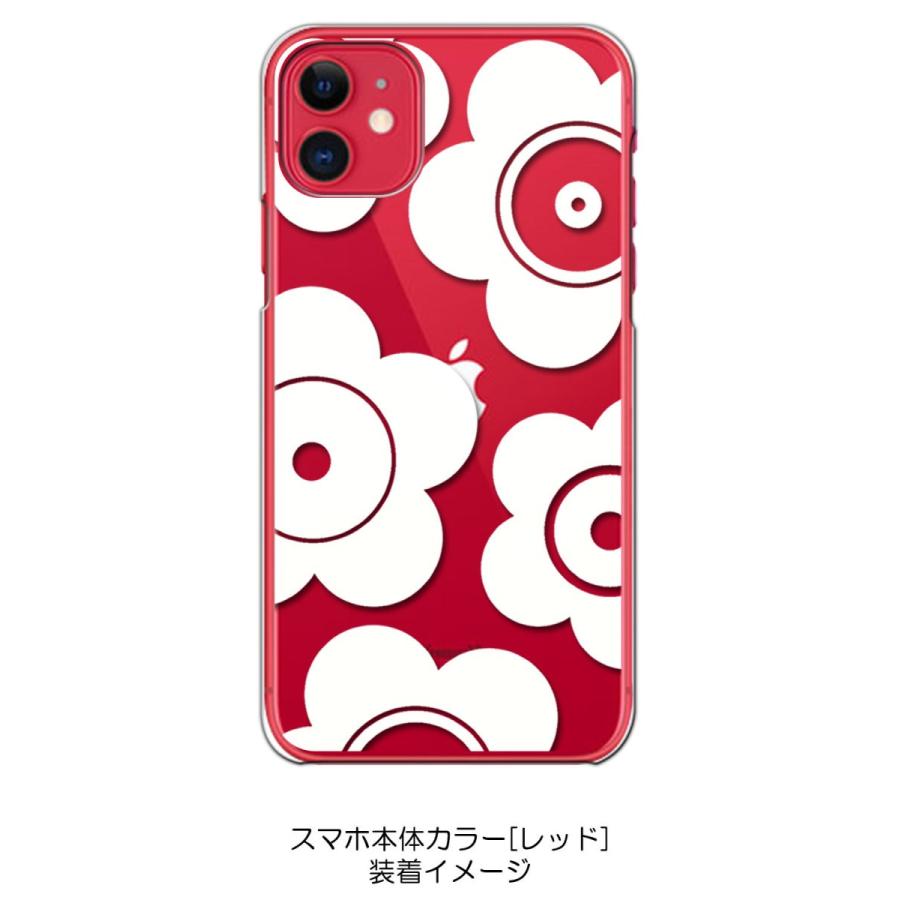 iPhone11 クリア ハードケース t026-ホワイト 花柄 マリメッコ風