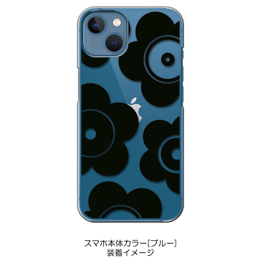iPhone13 アイフォン13 クリア ハードケース t026-ブラック 花柄