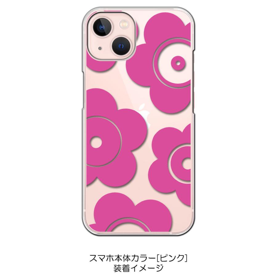 iPhone13 アイフォン13 クリア ハードケース t026-ピンク 花柄