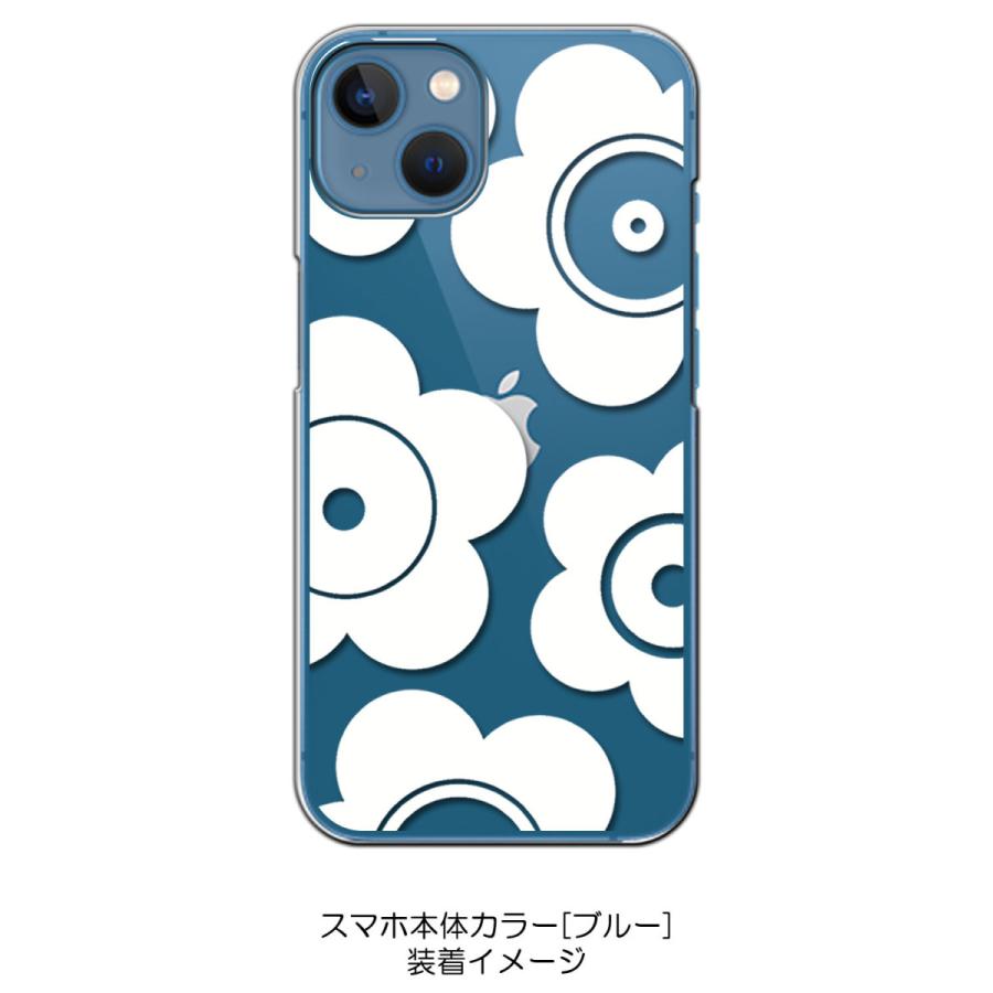 iPhone13 アイフォン13 クリア ハードケース t026-ホワイト 花柄