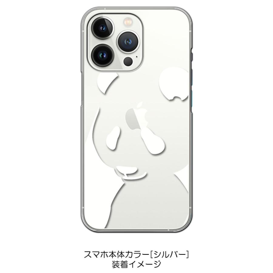 iPhone13 Pro アイフォン13プロ クリア ハードケース パンダ シルエット （ホワイト） カバー ジャケット スマートフォン ス｜ss-link｜05