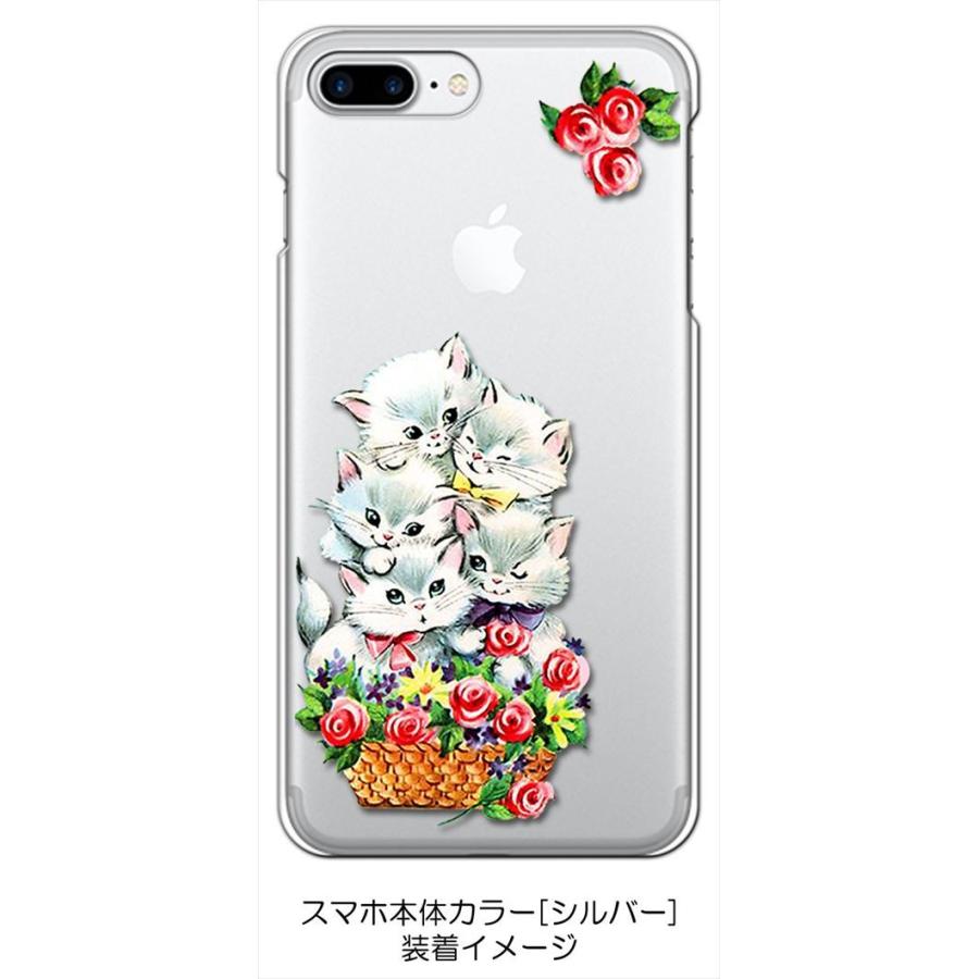 iPhone 8 Plus/iPhone 7 Plus Apple アイフォン クリア ハードケース 猫と花かご レトロ バラ フラワー スマホ ケース スマートフォン カバー カ｜ss-link｜02