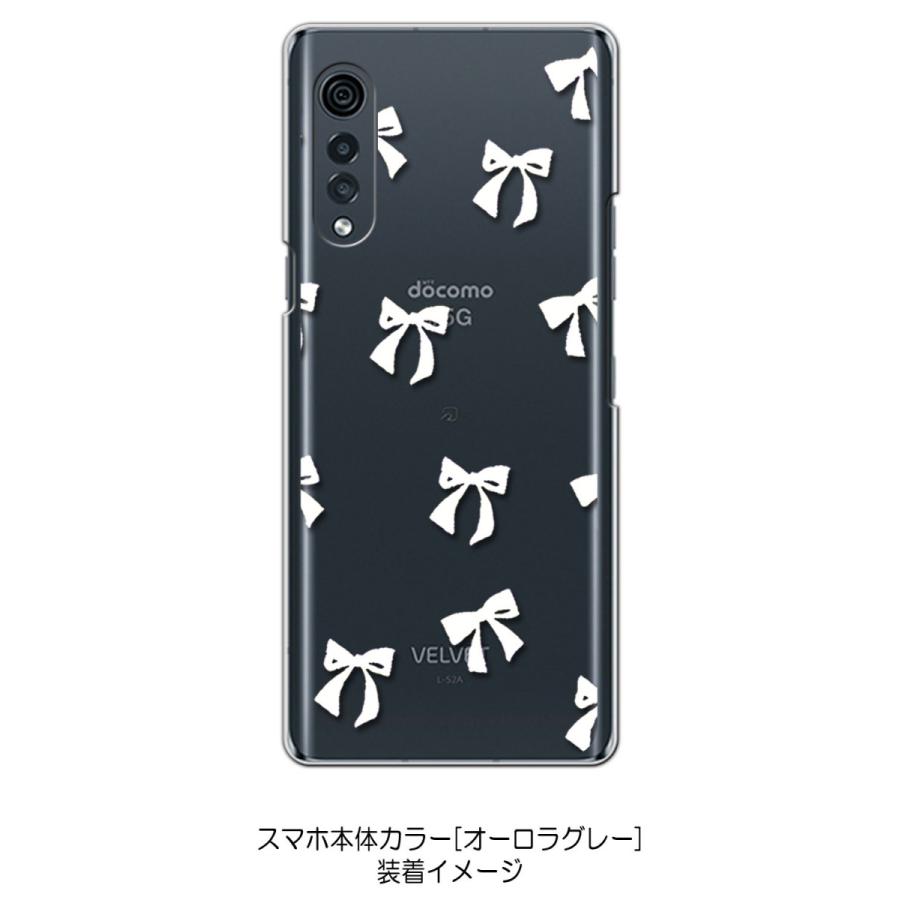 LG VELVET L-52A エルジーベルベット クリア ハードケース リボン