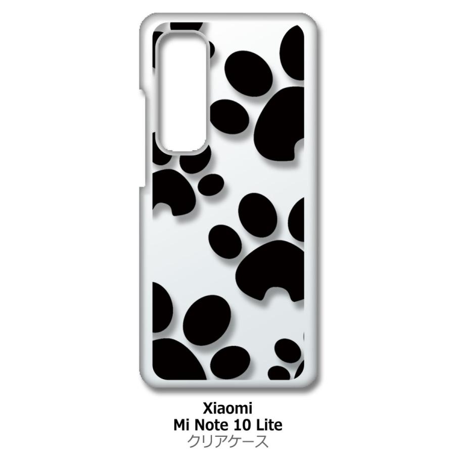 Mi Note 10 Lite Xiaomi クリア ハードケース 肉球 犬 猫 ブラック 大 スマホ ケース スマートフォン カバー ...