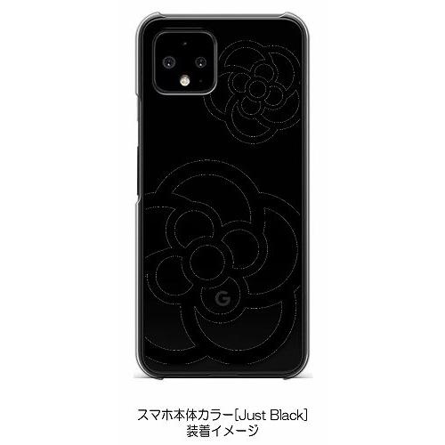 Pixel4 クリア ハードケース カメリア 花柄 ブラック スマホ ケース スマートフォン カバー カスタム ジ｜ss-link｜02