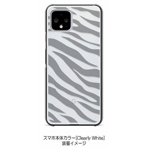 Pixel4 クリア ハードケース ゼブラ柄（グレー）半透明透過 アニマル スマホ ケース スマートフォン カ｜ss-link｜04