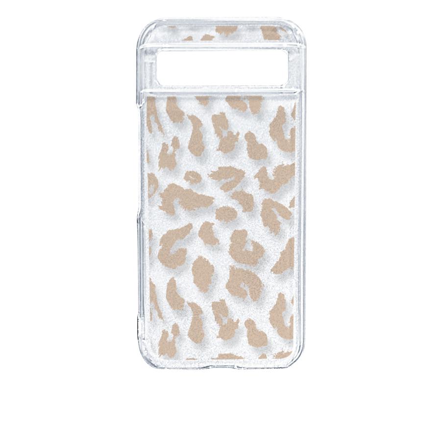 Google Pixel 8a ピクセル8a クリア ハードケース ヒョウ柄（ブラウン