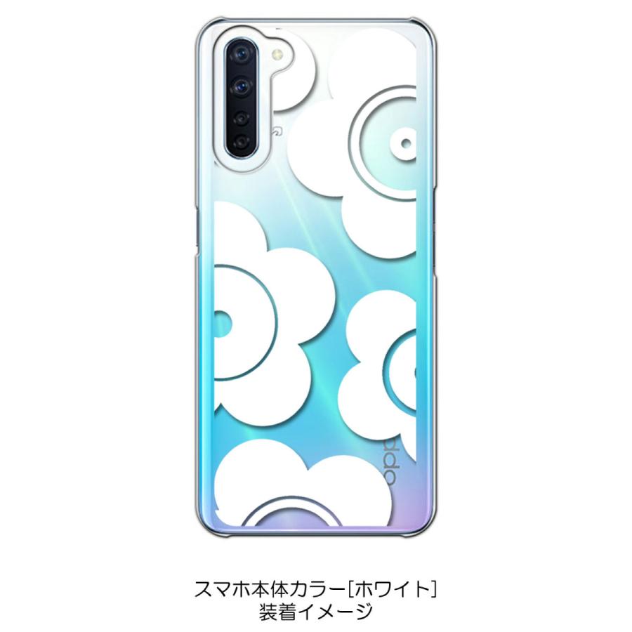 Reno3 A OPPO reno3a クリア ハードケース t026-ホワイト 花柄