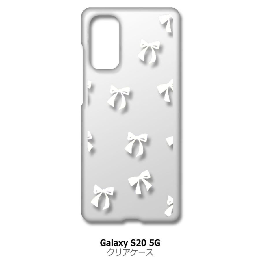 Galaxy S20 5G SC-51A SCG01 クリア ハードケース リボン(ホワイト 