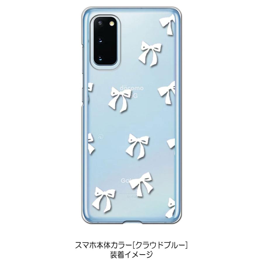 Galaxy S20 5G SC-51A SCG01 クリア ハードケース リボン(ホワイト 