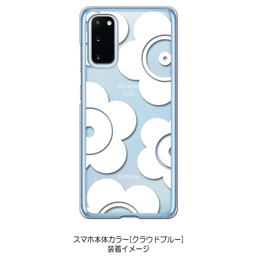 Galaxy S20 5G SC-51A SCG01 クリア ハードケース t026-ホワイト 花柄 