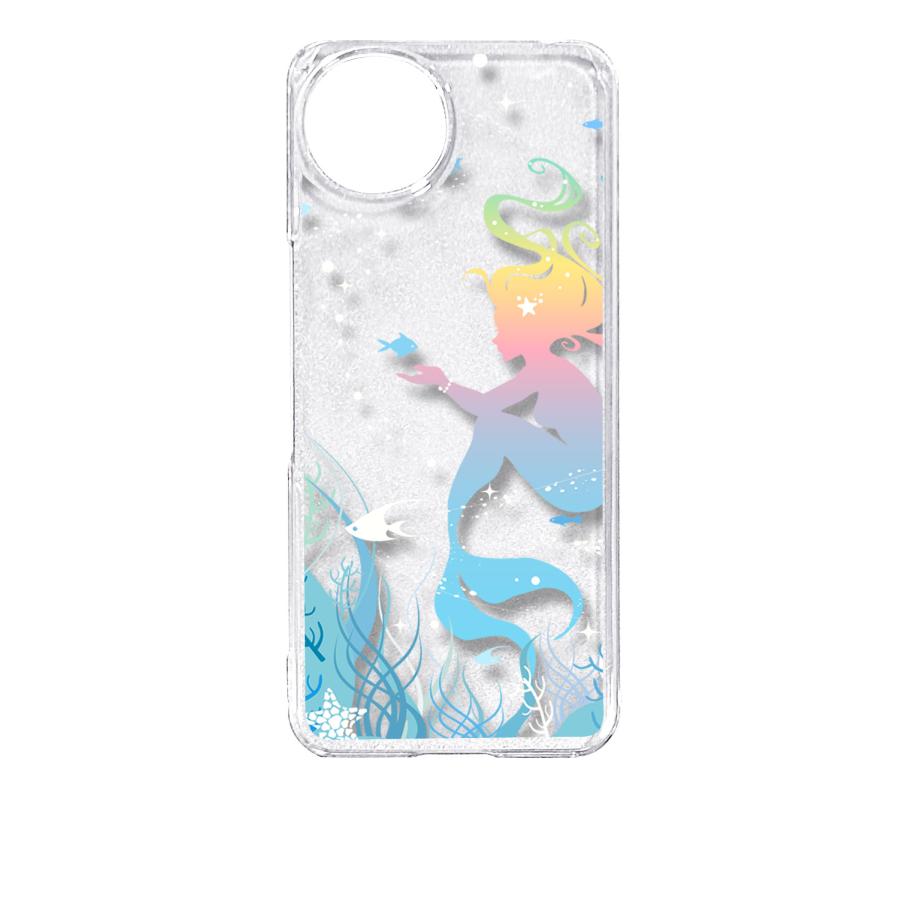 AQUOS wish4 SH-52E アクオス クリア ハードケース 人魚姫 キラキラ