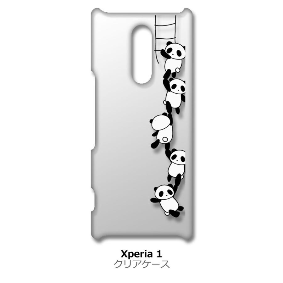 Xperia 1 SO-03L/SOV40 クリア ハードケース ぶらさがりパンダ カバー