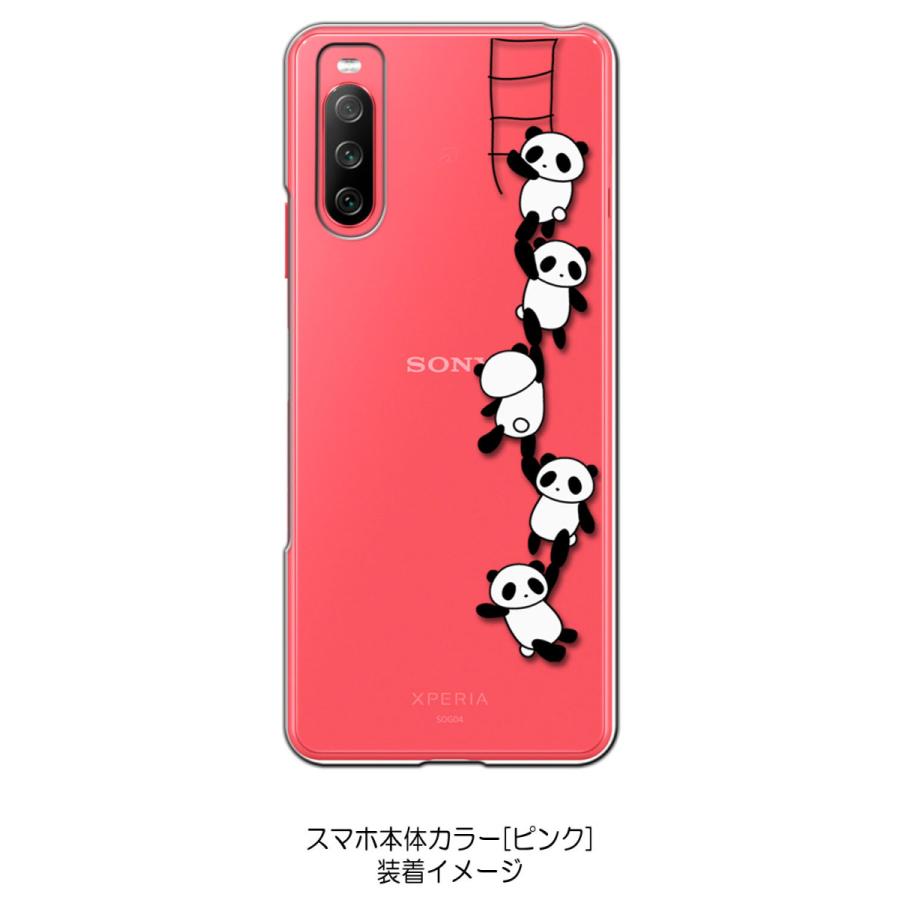 スマホケース Xperia 10 III SO-52B SOG04 クリア ハードケース ぶらさがりパンダ