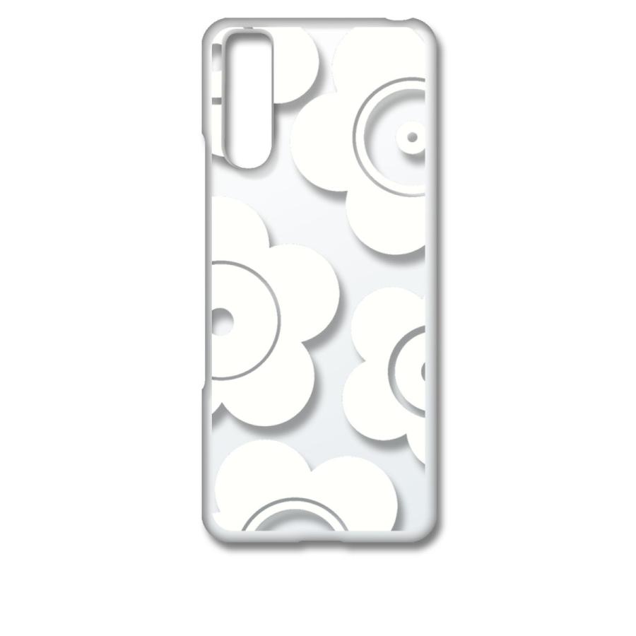 Xperia 10 III SO-52B SOG04 クリア ハードケース t026-ホワイト 花柄