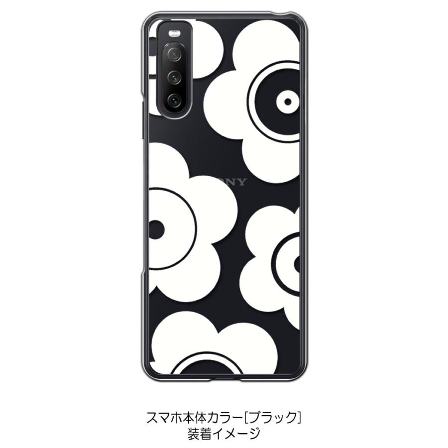 Xperia 10 III SO-52B SOG04 クリア ハードケース t026-ホワイト 花柄