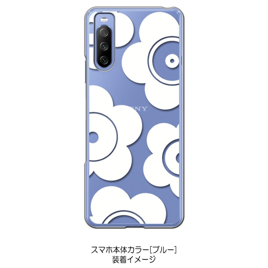 Xperia 10 III SO-52B SOG04 クリア ハードケース t026-ホワイト 花柄