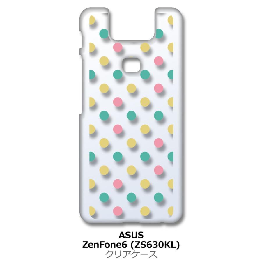 Zenfone6 ZS630KL Asus ゼンフォン6 クリア ハードケース プチドット(マルチカラー) レトロ スマホ ケース スマートフォン カバー カ｜ss-link