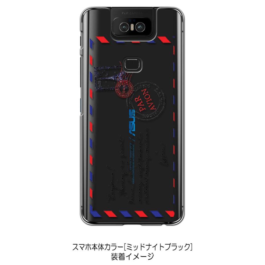 Zenfone6 ZS630KL Asus ゼンフォン6 クリア ハードケース エアメール エッフェル塔 レトロ フランス スマホ ケース スマートフォン｜ss-link｜03