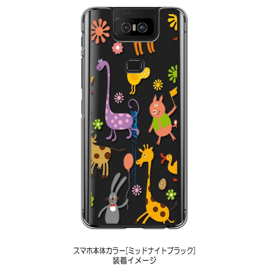 Zenfone6 ZS630KL Asus ゼンフォン6 クリア ハードケース アニマル 花柄 ポップ スマホ ケース スマートフォン カバー カスタム ジャ｜ss-link｜03