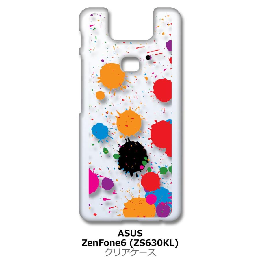 Zenfone6 ZS630KL Asus ゼンフォン6 クリア ハードケース ペンキ カラフル ペイント スマホ ケース スマートフォン カバー カスタム｜ss-link
