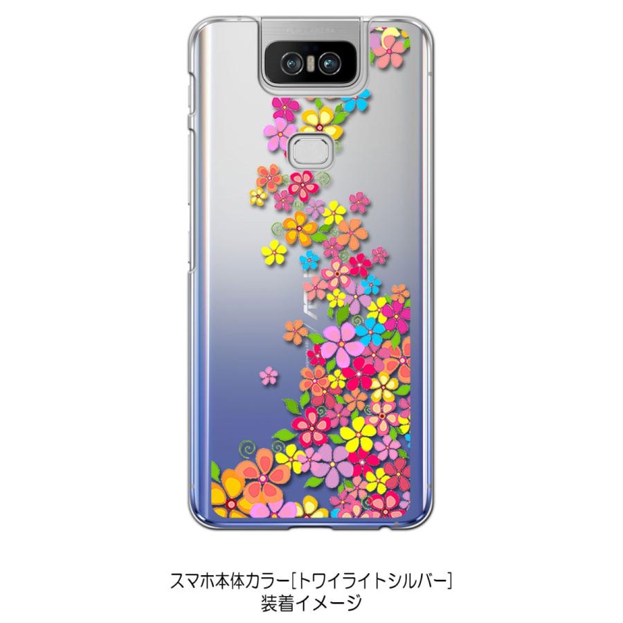 Zenfone6 ZS630KL Asus ゼンフォン6 クリア ハードケース 花柄 フラワー 小花柄 カラフル ライン スマホ ケース スマートフォン カバ｜ss-link｜02