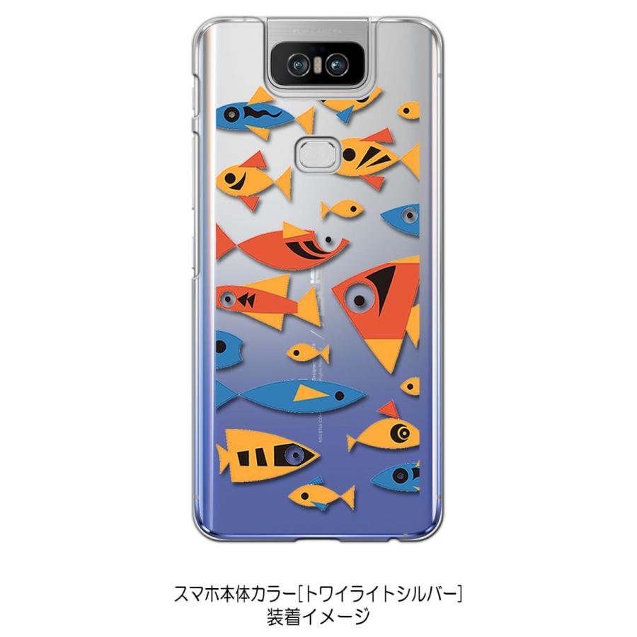 Zenfone6 ZS630KL Asus ゼンフォン6 クリア ハードケース 魚 サカナ カラフル スマホ ケース スマートフォン カバー カスタム ジャケ｜ss-link｜02