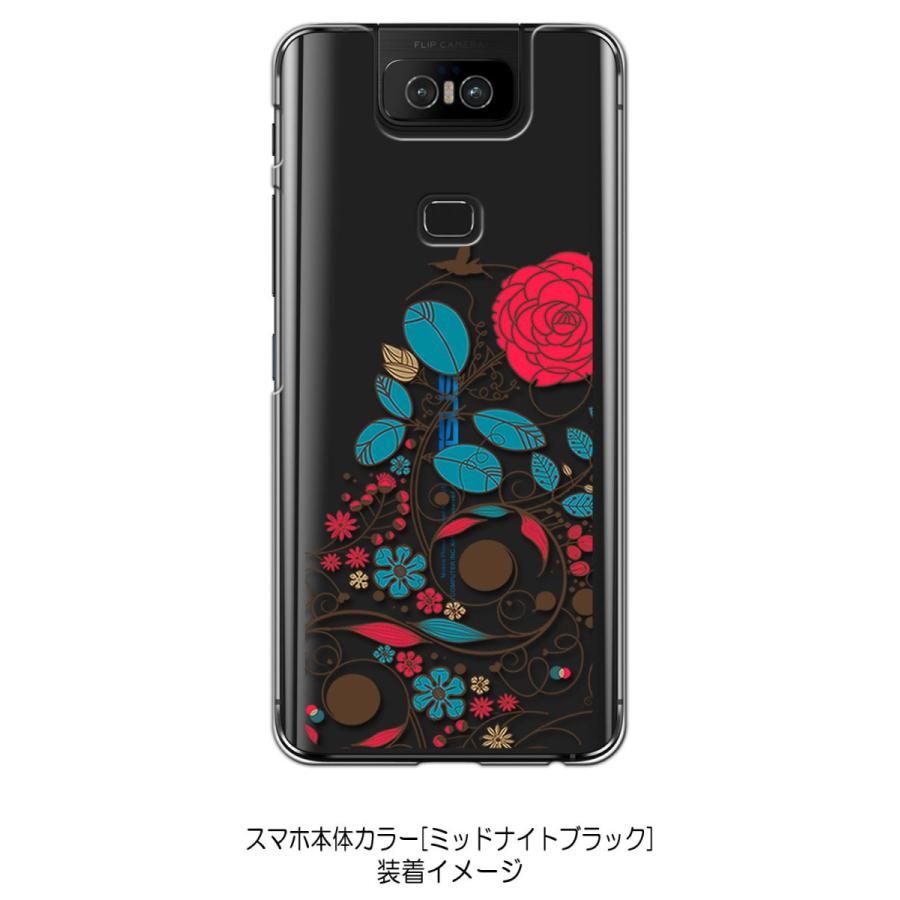 Zenfone6 ZS630KL Asus ゼンフォン6 クリア ハードケース ビンテージフラワー 薔薇 ローズ 花柄 スマホ ケース スマートフォン カバ｜ss-link｜03