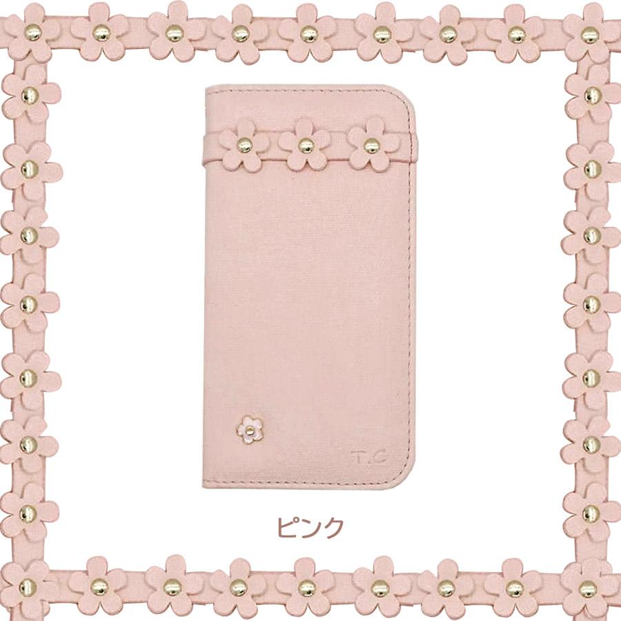 BASIO active SHG09 active2 SHG12 シンプルスマホ6 手帳型 ケース ストラップホール PUレザー ベルトなし 花 花柄 キャンバス風型押し おしゃれ かわいい T.C｜ss-link｜02