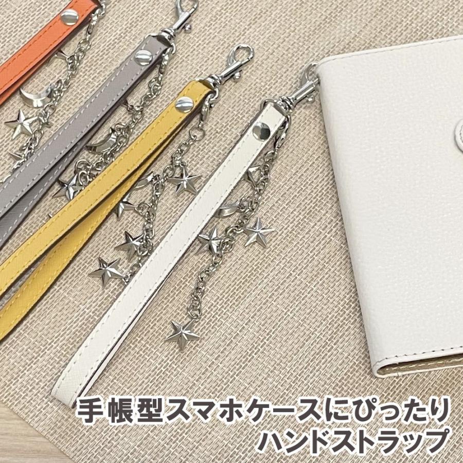 レザー 本革 ストラップ キーホルダー チャーム付 ハンドストラップ
