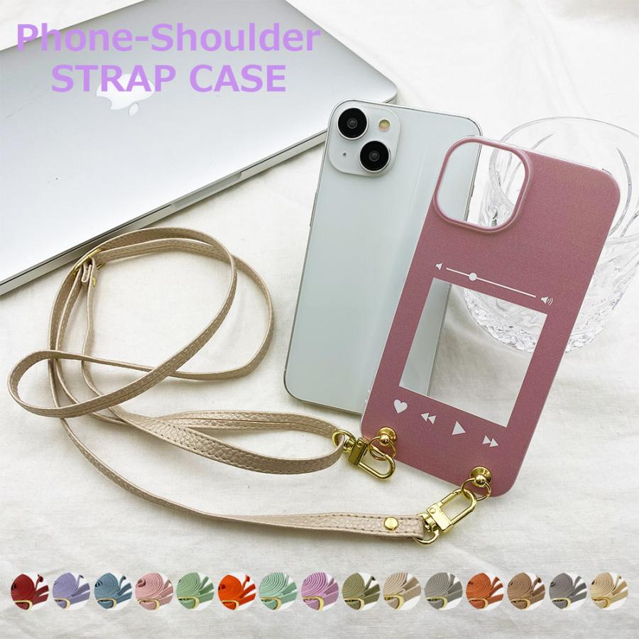 スマホショルダー Xperia 1 IV SO-51C SOG06 エクスペリア1マーク4 ストラップホルダー クリア フォトフレーム柄 ニュアンスカラー | 