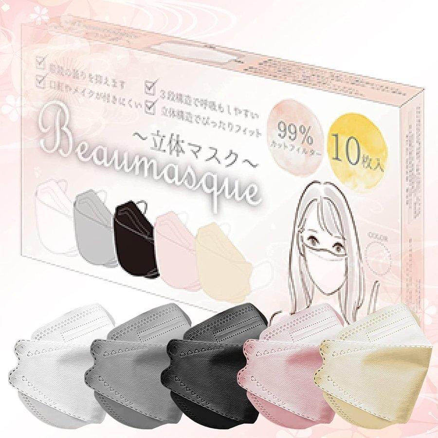 Beaumasque 立体マスク 30枚入り 使い捨て 不織布 4層 99%カット 大人用 男女兼用 メイクが付きにくい  #1070 #1071 #1072 #1073 #1074｜ss-netshop｜02