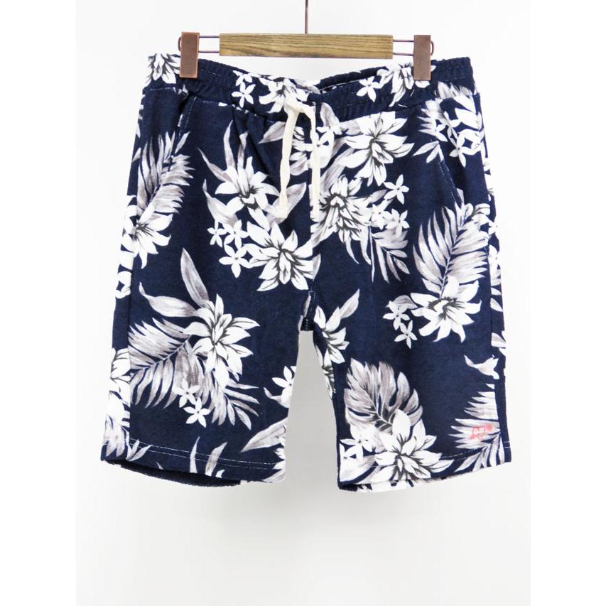 40%OFF!!  GOTHAM NYC (ゴッサム) PILE SET UP (パイルセットアップ) NAVY/花柄 (パーカー ショーツ 上下セット)の画像