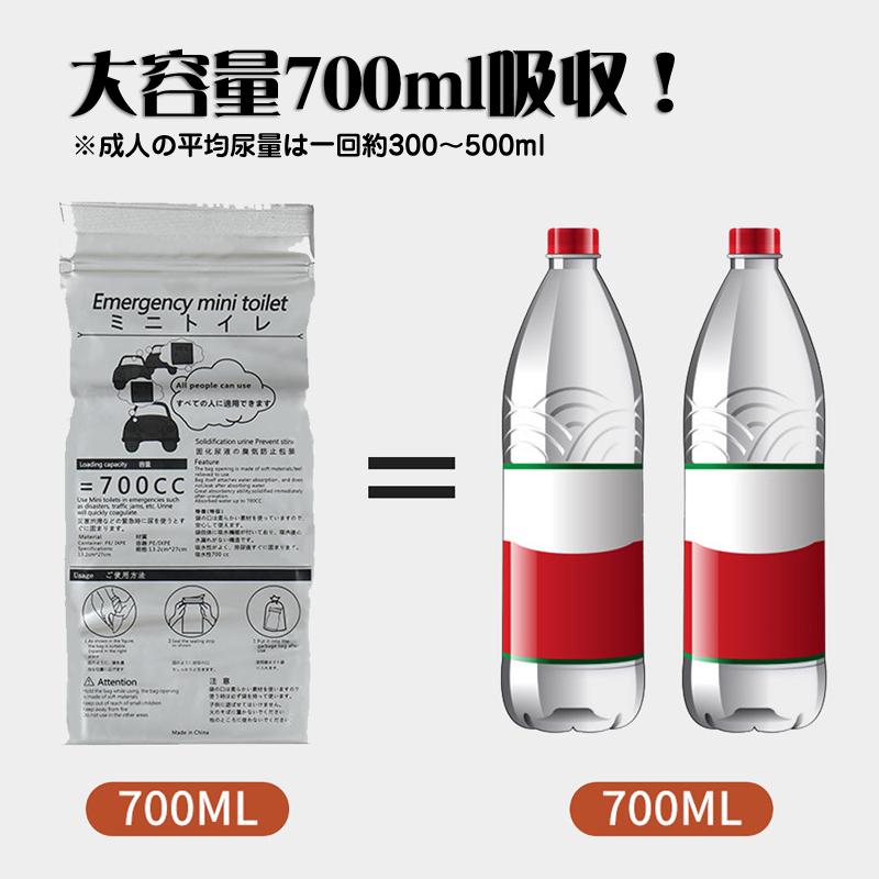 簡易トイレ 4枚入り 700cc 携帯トイレ ポータブルトイレ 非常用 緊急 災害 渋滞 介護トイレ シート状高分子吸収剤入り エチケット袋 | ブランド登録なし | 04