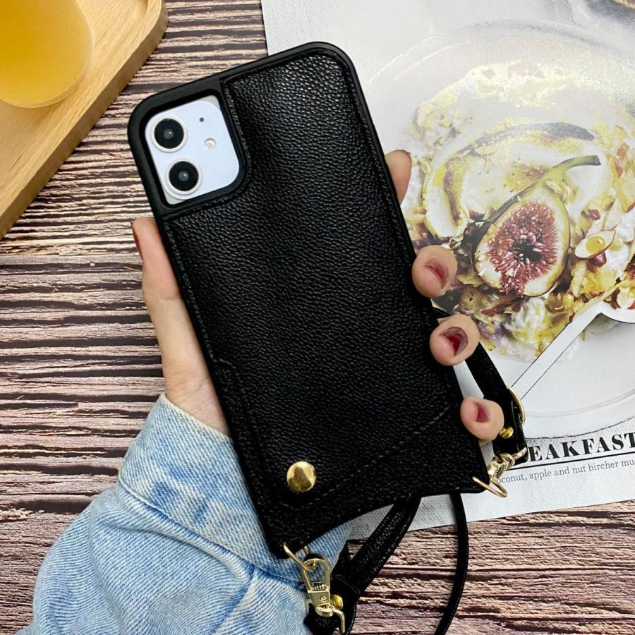 iPhone 12/12Pro/12ProMax ケース ショルダーストラップ 背面ポケット カードケース カバー スマホケース レザー バッグ | ブランド登録なし | 03