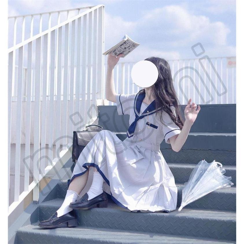 ワンピース チュニック ひざ丈 半袖 レトロ レトロ感 セーラー服