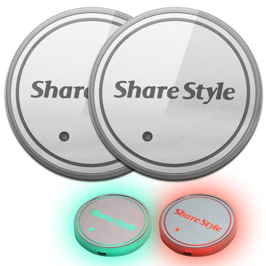 シェアスタイル USB 充電式 光る LED コースター 2個セット ON/OFF