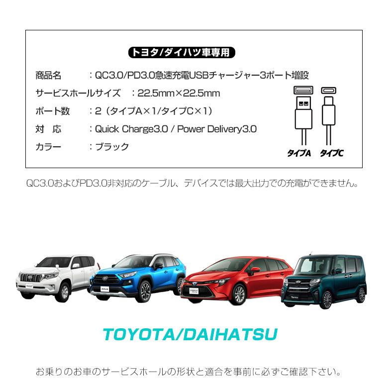 シェアスタイル トヨタ ダイハツ 車専用 タイプA タイプC USB 増設 2