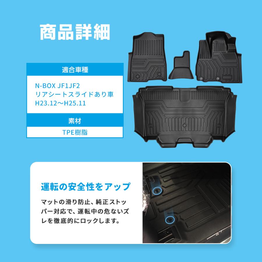 シェアスタイル 3D フロアマット N-BOX JF1JF2 リアシートスライドあり