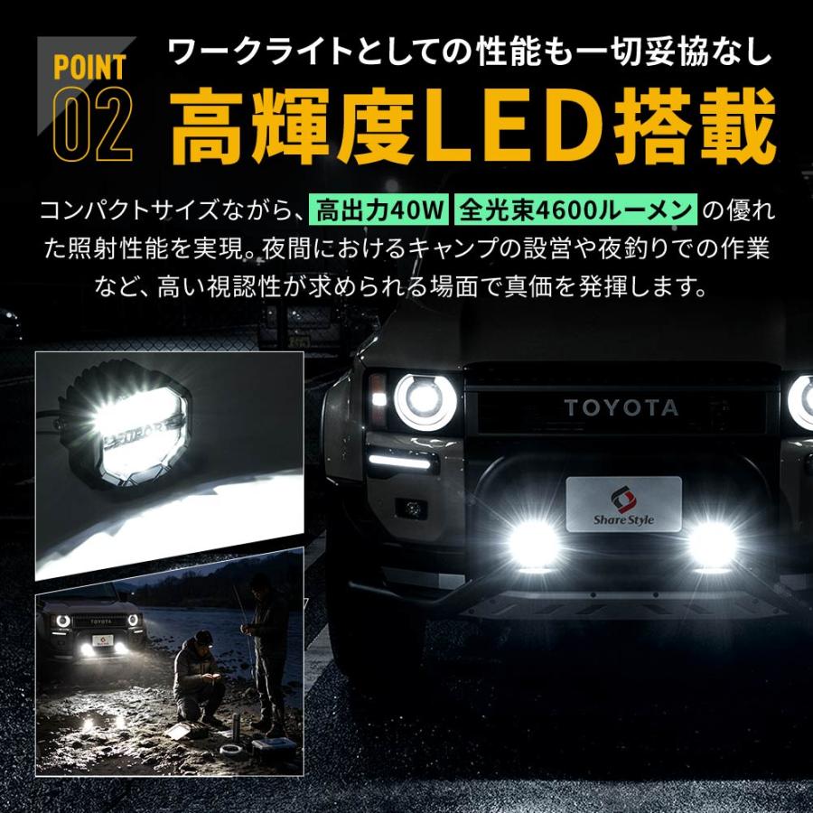 LEDワークライト 4個 シェアスタイル 汎用LEDワークライト 作業灯 4インチ オクタゴンタイプ