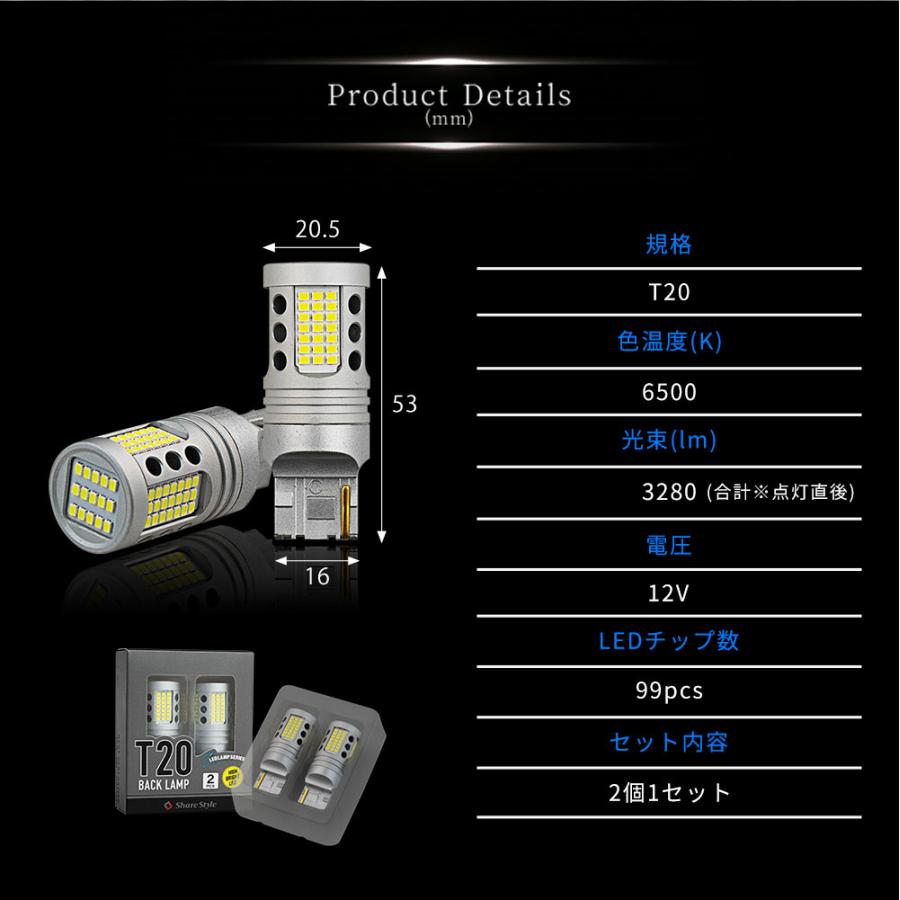 シェアスタイル ZC LED バックランプ T20 ウェッジ球 超爆光 ハイ
