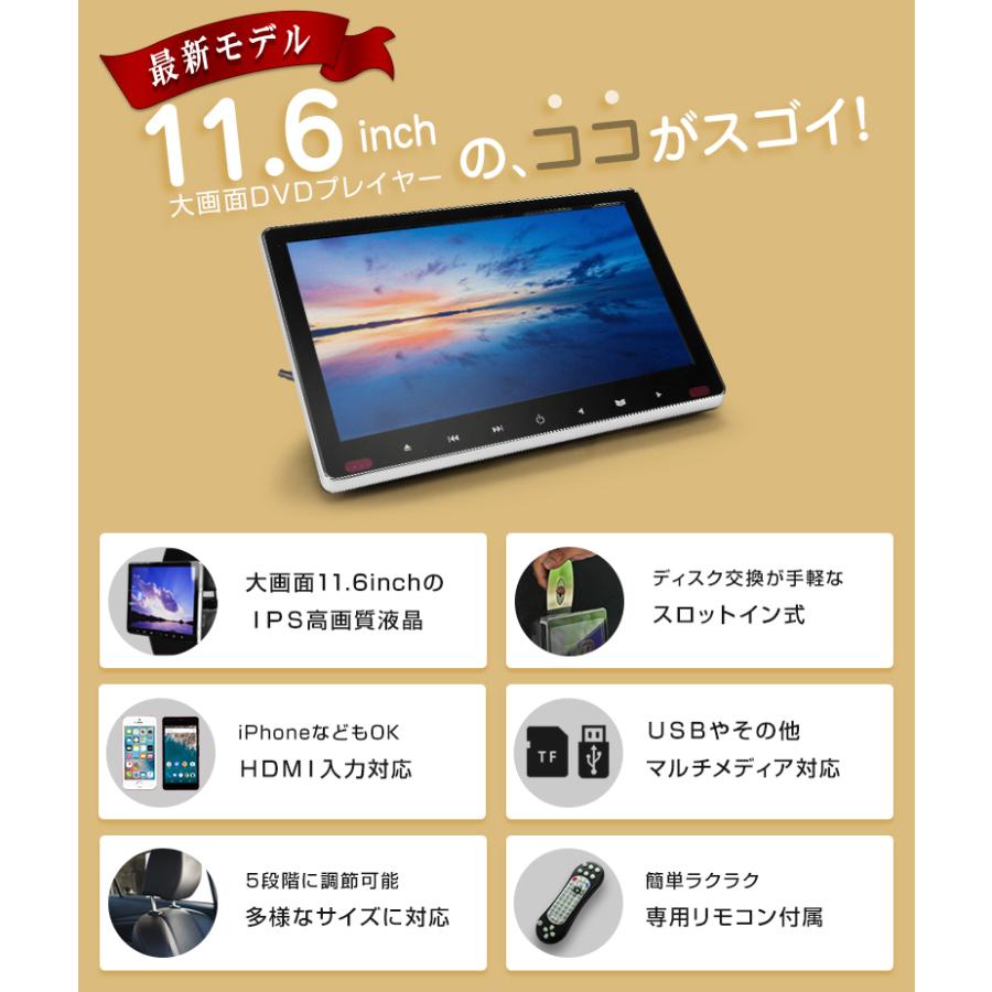 シェアスタイル (アウトレット) 後部座席用 大画面DVDプレイヤー11.6